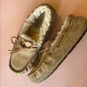 UGG Chestnut Suede Moccasin Slippers